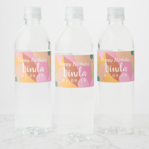 Étiquette Pour Bouteilles D'eau Super Floral Retro Joyeux anniversaire