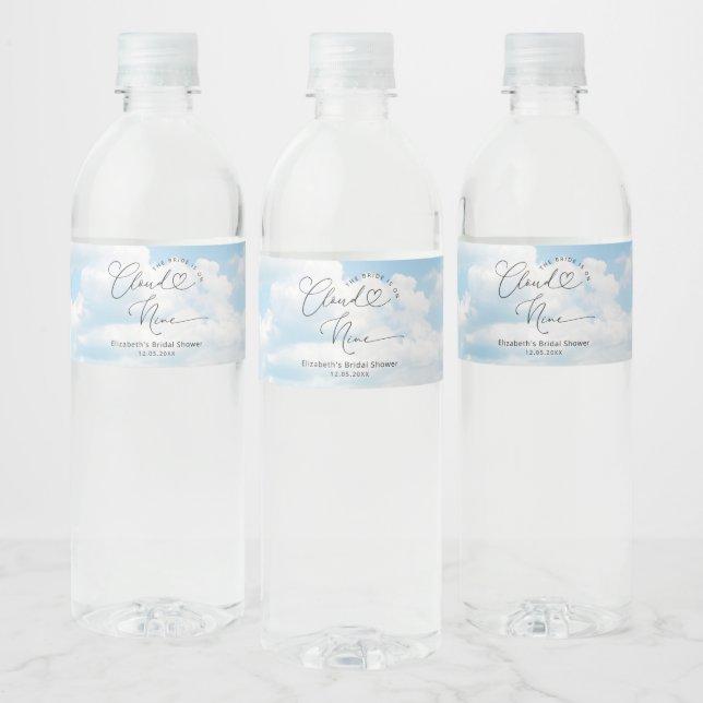 Étiquette Pour Bouteilles D'eau Sur Cloud Neuf Fête des mariées (Bouteilles)