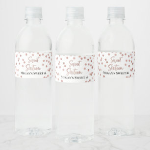 Étiquette Pour Bouteilles D'eau Sweet 16 Anniversaire Rose Gold Confetti