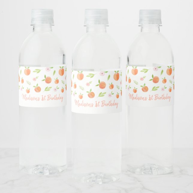 Étiquette Pour Bouteilles D'eau Sweet As A Peach Anniversaire (Bouteilles)
