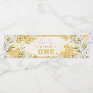 Étiquette Pour Bouteilles D'eau Sweet One Bumblebee 1ère Fête d'Anniversaire