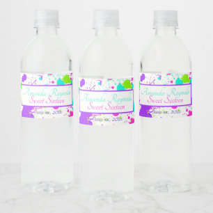 Étiquette Pour Bouteilles D'eau Sweet sixteen de peinture de néon