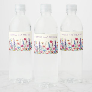 Étiquette Pour Bouteilles D'eau Symphonie fleur sauvage-Mariage