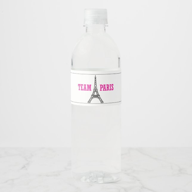 ÉTIQUETTE POUR BOUTEILLES D'EAU TEAM PARIS (Devant)