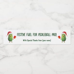 Étiquette Pour Bouteilles D'eau Texte personnalisé Père Noël Pickleball Rally