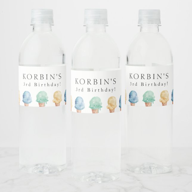 Étiquette Pour Bouteilles D'eau Thème Crème de glace Anniversaire Fête Bouteille d (Bouteilles)