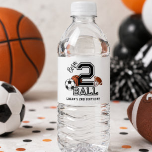 Étiquette Pour Bouteilles D'eau Thème de sport pour garçon né pour jouer pour la 2