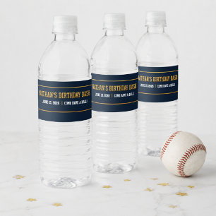 Étiquette Pour Bouteilles D'eau Thème sportif pour fête d'anniversaire de baseball