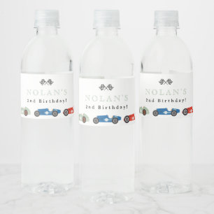 Étiquette Pour Bouteilles D'eau Thème Voiture Race Rétro Anniversaire