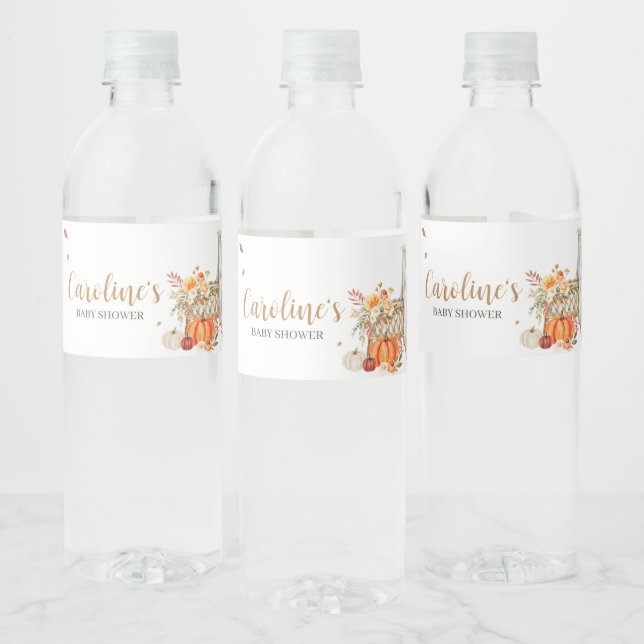 Étiquette Pour Bouteilles D'eau Tomber dans l'amour Citrouille orange (Bouteilles)