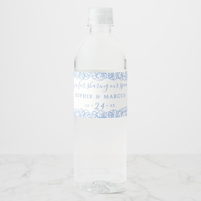 Étiquette Pour Bouteilles D'eau Tourbillonnant (Devant)