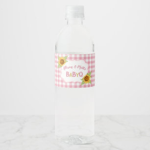 Étiquette Pour Bouteilles D'eau Tournures de soleils Country Rose Gingham Baby Q B