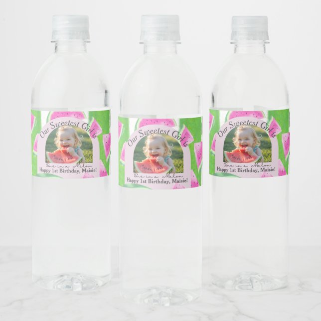 Étiquette Pour Bouteilles D'eau Un dans un Melon Anniversaire (Bouteilles)