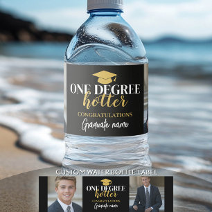 Étiquette Pour Bouteilles D'eau Un degré Hotter - Black Gold - Graduation