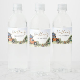 Étiquette Pour Bouteilles D'eau Un joyeux campeur Anniversaire garçon campeur