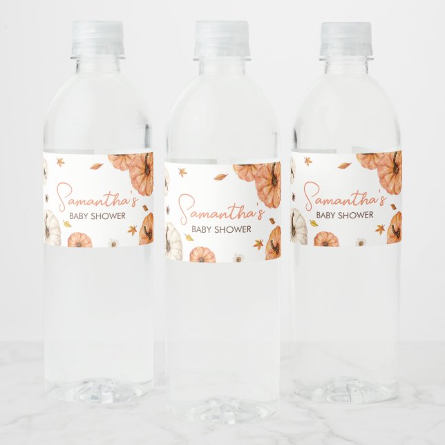 Étiquette Pour Bouteilles D'eau Un Petit Baby shower Citrouille (Bouteilles)