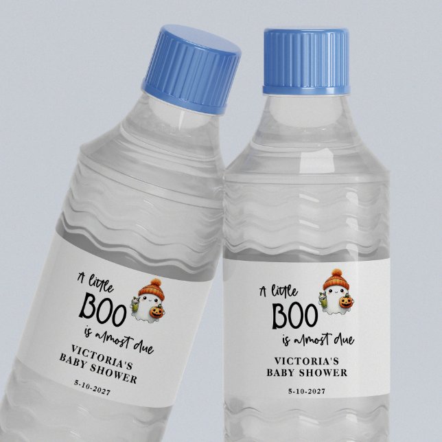 Étiquette Pour Bouteilles D'eau Un petit Boo presque Baby shower (Créateur téléchargé)