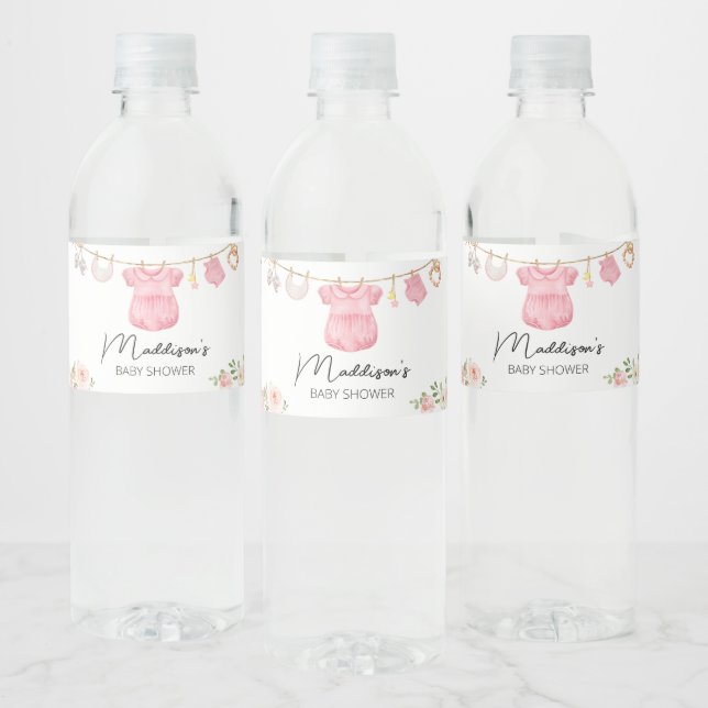 Étiquette Pour Bouteilles D'eau Un Vêtements Bébés pour filles douces (Bouteilles)