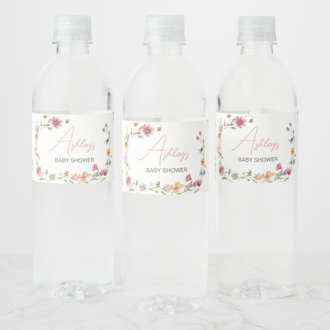 Étiquette Pour Bouteilles D'eau Une petite fille Wildflower (Bouteilles)