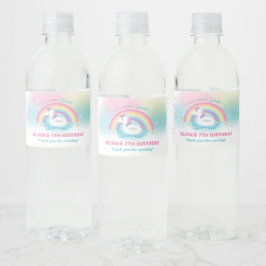 Étiquette Pour Bouteilles D'eau Unicorn Pool Anniversaire Party Rainbow Unicorn Bo