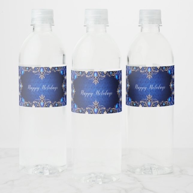 Étiquette Pour Bouteilles D'eau Vacances Décoratives Bleues (Bouteilles)