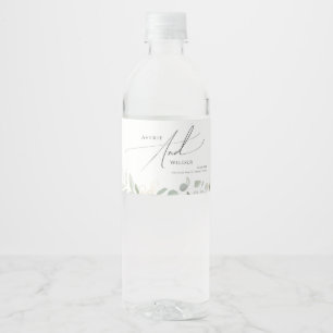 Étiquette Pour Bouteilles D'eau Verdure et or Étiquette de bouteilles d'eau