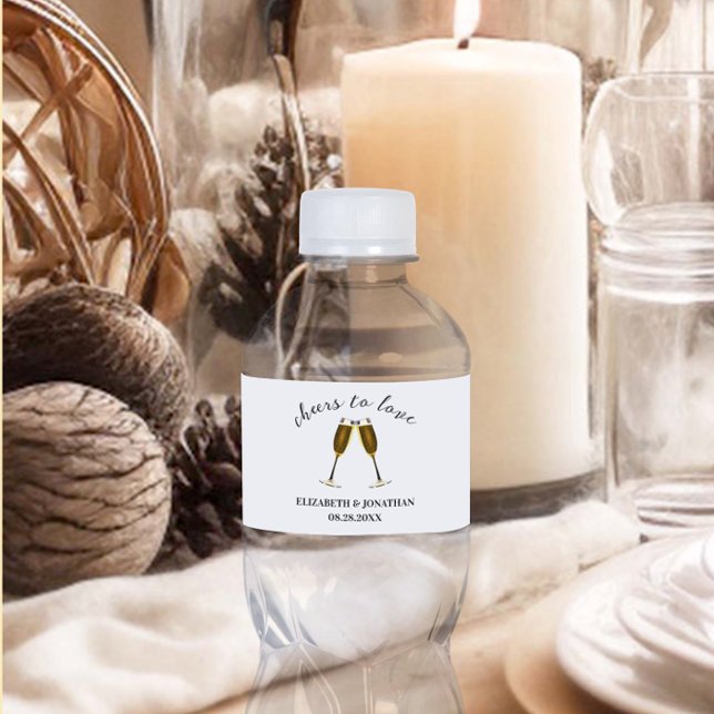 Étiquette Pour Bouteilles D'eau Verres à champagne pour À l'amour (Créateur téléchargé)