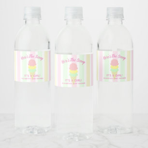 Étiquette Pour Bouteilles D'eau Voici le Baby shower d'été de la crème glacée Scoo