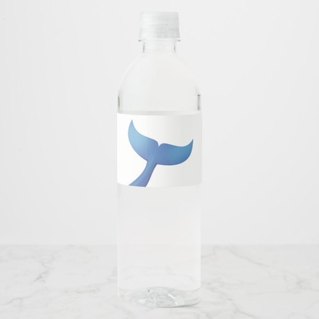Étiquette Pour Bouteilles D'eau Voile de baleine à bosse V2 (Devant)
