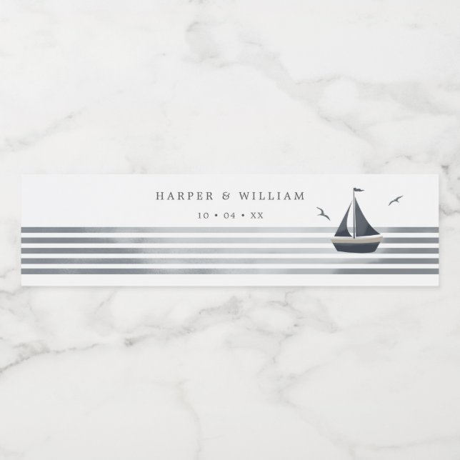 Étiquette Pour Bouteilles D'eau Voilier (Étiquettes simples)