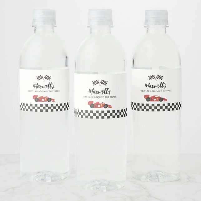 Étiquette Pour Bouteilles D'eau Voiture de course Anniversaire (Bouteilles)