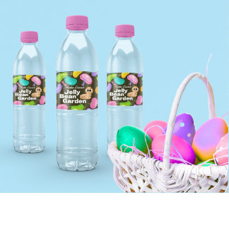 Étiquette Pour Bouteilles D'eau Water Bottle Labels Easter Jelly Bean Garden Party