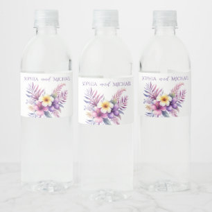 Étiquette Pour Bouteilles D'eau Watercolor Island Romance-Mariage