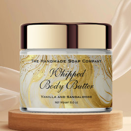 Étiquette Pour Bouteilles D'eau Whipped Body Butter Jar Label Ivory Gold Glitter