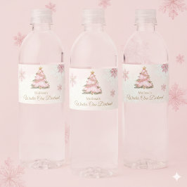 Étiquette Pour Bouteilles D'eau Winter Onederland Girl 1st Birthday