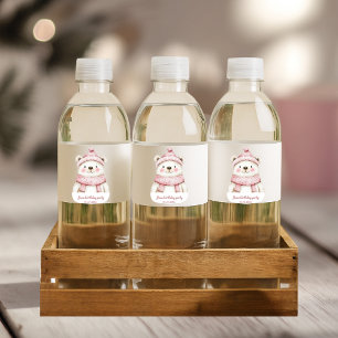 Étiquette Pour Bouteilles D'eau Winter Wonderland White Bear Anniversaire