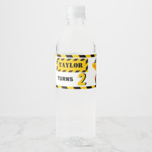 Étiquette Pour Bouteilles D'eau Zone de construction Bouteille d'eau d'anniversair