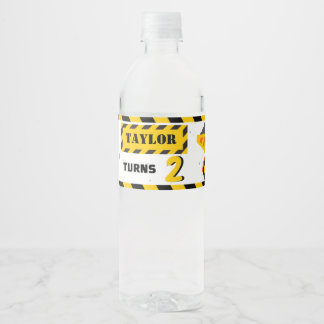 Étiquette Pour Bouteilles D'eau Zone de construction Bouteille d'eau d'anniversair
