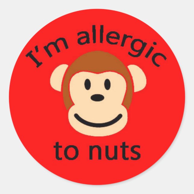 Étiquette pour enfants d'allergie aux noix ROUGE (Devant)