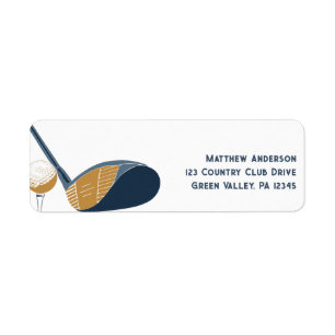 Étiquette Pour golfeurs Graphisme de club de golf Adresse de
