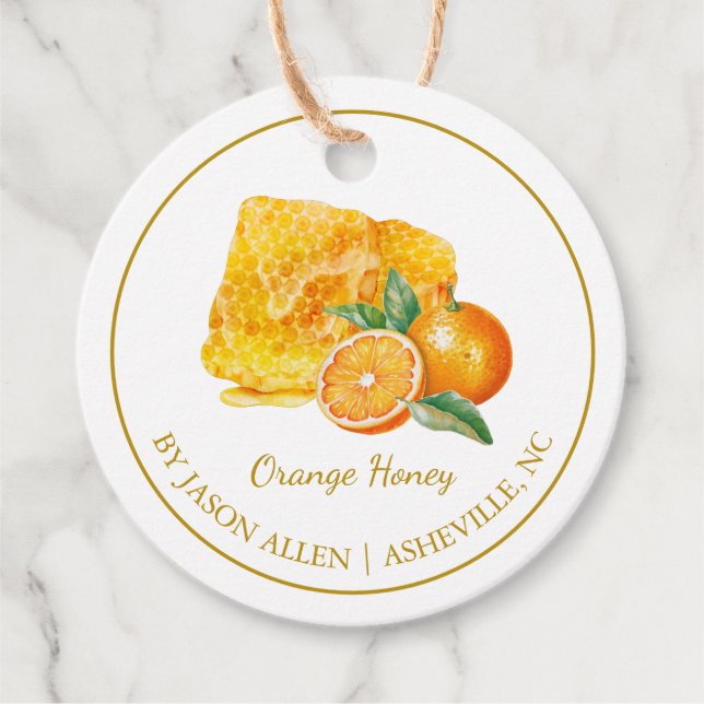 Étiquette pour Miel de Orange Infusé en Alvéole (Devant)