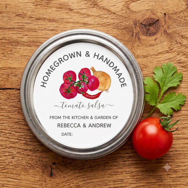 Étiquette pour pot Mason de Salsa de Tomate Chill  (Créateur téléchargé)