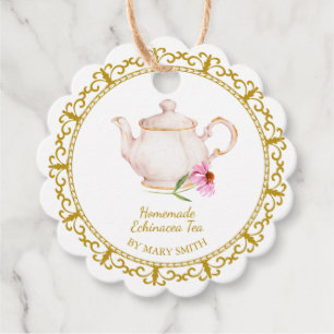 Étiquette pour Théière Vintage Thé d'Echinacée Fai