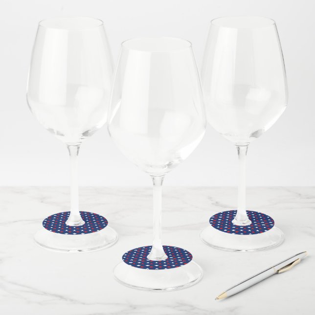 Étiquette Pour Verre De Vin 4 juillet (Lot)