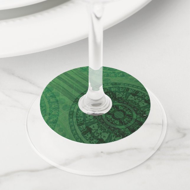 Étiquette Pour Verre De Vin Acceptation | Médaillons de méditation verte (De près)