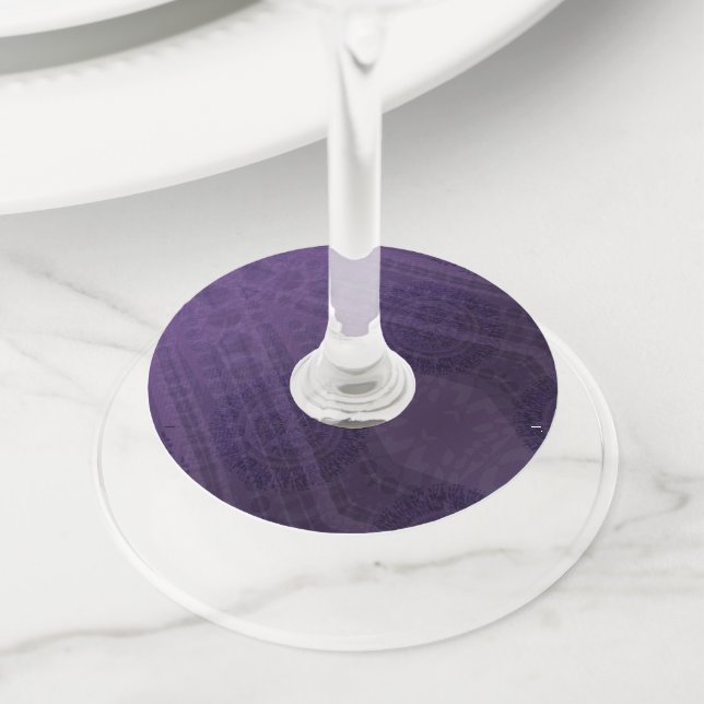 Étiquette Pour Verre De Vin Acceptation | Médaillons de méditation violette (De près)