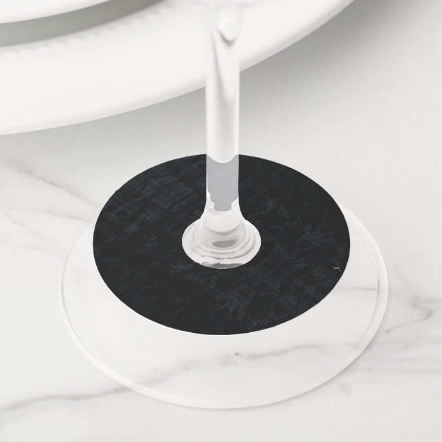 Étiquette Pour Verre De Vin Acceptation | Texture foncée Shibori (De près)