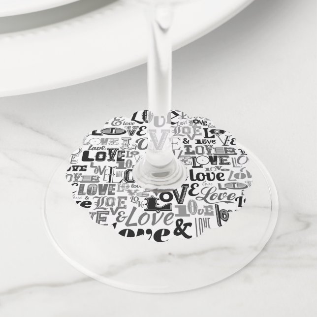 Étiquette Pour Verre De Vin Amour 3 (De près)