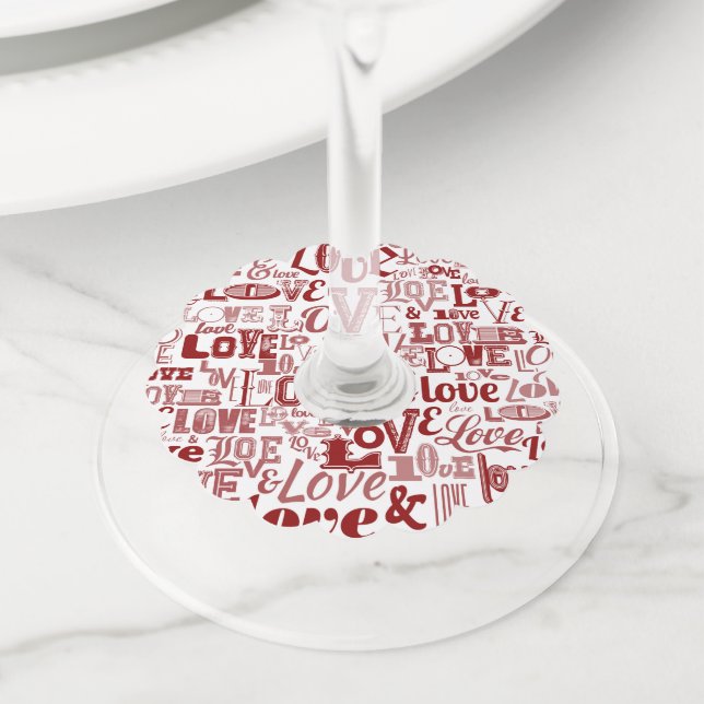 Étiquette Pour Verre De Vin Amour 6 (De près)