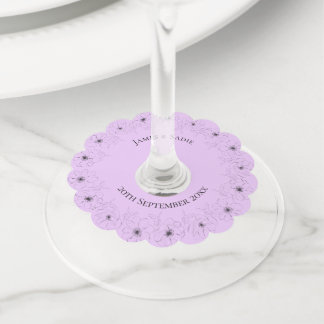 Étiquette Pour Verre De Vin Anéone sur Lilac clair